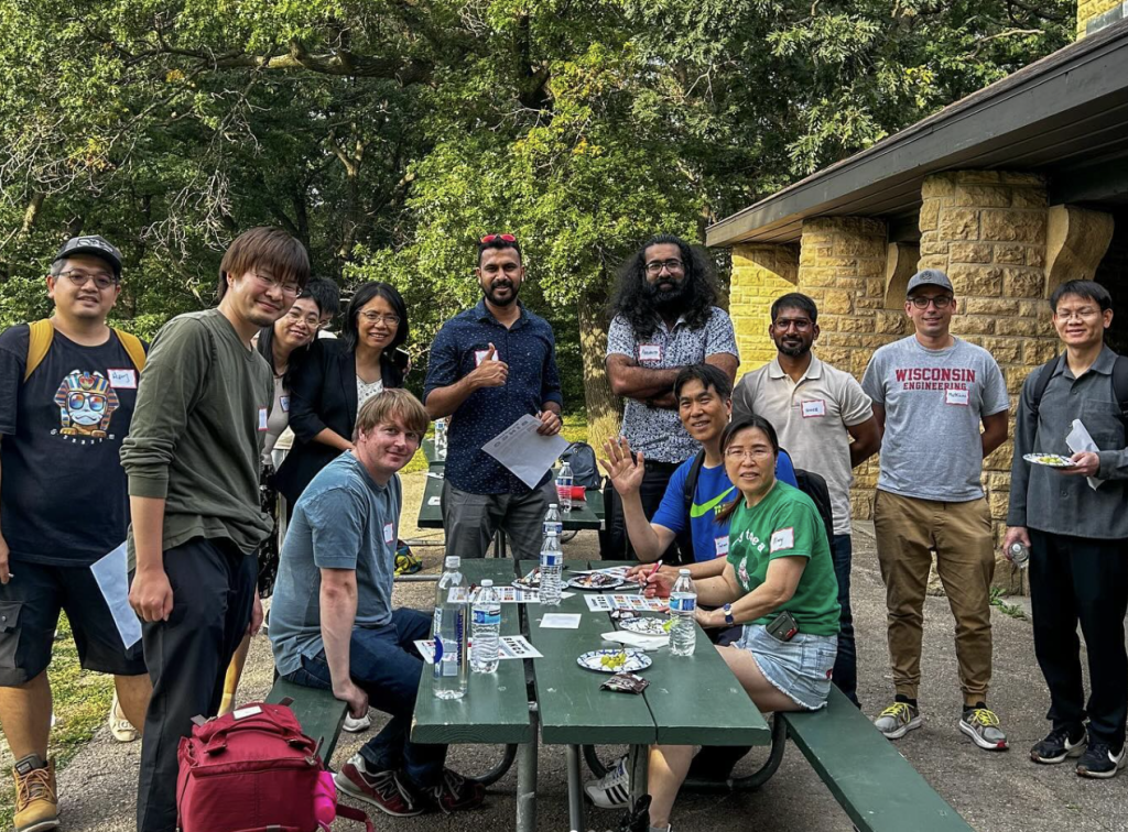 Group of people at the Scholar Social for our international employees to start off the academic year.